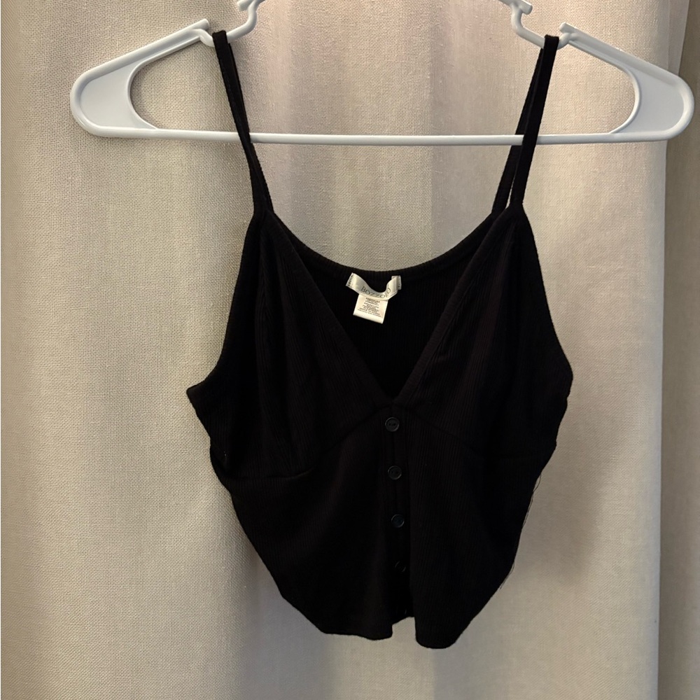 Bozzolo Black Camisole with Buttons
